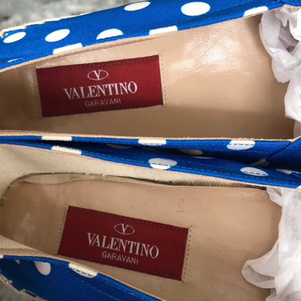 Valentino blue white polka dot flat espadrilles 36 - Picture 6 of 8